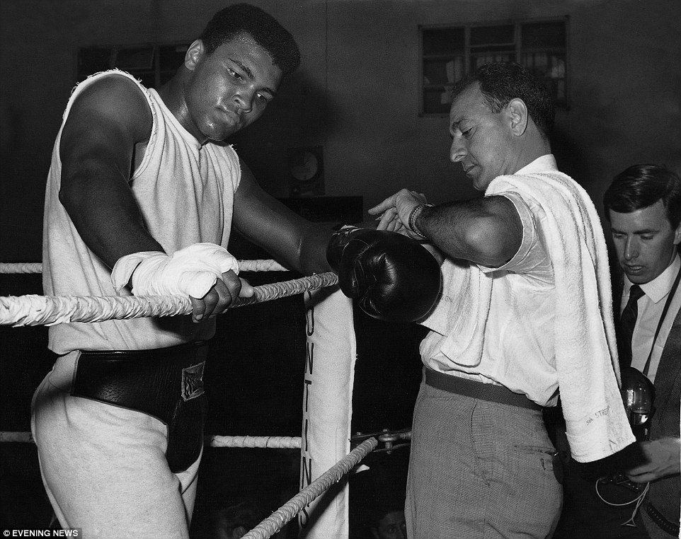 Ali is attended by Angelo Dundee before his first fight with Cooper, and The Greatest was indebted to his wily cornerman at Wembley